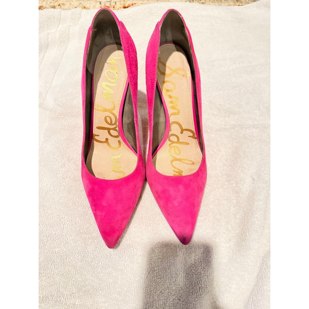 Sam Edelman Hazel Hot Pink Suede Pointed Toe Stiletto Pumps Womens 8M